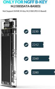 img 2 attached to ORICO Tool-Free USB 3.1 Type-C M.2 SATA SSD Enclosure Adapter 💻 - Supports NGFF (SATA Based) 2280 2260 2242 2230 SSDs - TCM2F, Black