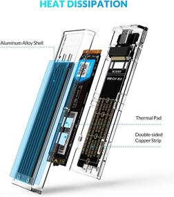 img 1 attached to ORICO Tool-Free USB 3.1 Type-C M.2 SATA SSD Enclosure Adapter 💻 - Supports NGFF (SATA Based) 2280 2260 2242 2230 SSDs - TCM2F, Black
