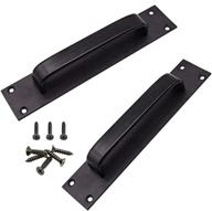 🚪 liyafy black 7.9" 200mm sliding barn door handle with flush pull set for kitchen, bathroom, closet, furniture - 2 pcs: enhanced design and durability логотип