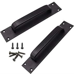 img 4 attached to 🚪 Liyafy Black 7.9" 200mm Sliding Barn Door Handle with Flush Pull Set for Kitchen, Bathroom, Closet, Furniture - 2 PCS: Enhanced Design and Durability