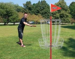 img 1 attached to Multicolor Disc Golf Portable Target Stand with Metal Stand by Emsco Group ESP