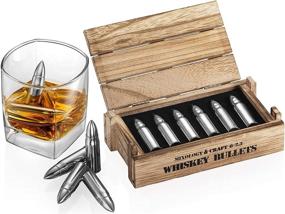 img 4 attached to 🥃 Stainless Steel Bullet Shaped Whiskey Stone Set in Wooden Army Crate - Reusable Ice Cubes for Whiskey - Perfect Whiskey Gift Set for Men, Fathers, Husbands, and Boyfriends (Silver)