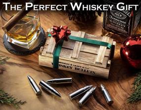 img 2 attached to 🥃 Stainless Steel Bullet Shaped Whiskey Stone Set in Wooden Army Crate - Reusable Ice Cubes for Whiskey - Perfect Whiskey Gift Set for Men, Fathers, Husbands, and Boyfriends (Silver)