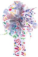 vibrant 7-inch qualatex starburst pre-made gift bows with confetti and streamers logo