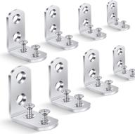 🔧 heavy-duty corner braces l-brackets - 40mmx40mm metal right angle brackets for wood shelves, dressers, chairs - pack of 8 with included screws logo