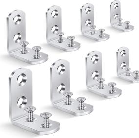 img 4 attached to 🔧 Heavy-Duty Corner Braces L-Brackets - 40mmx40mm Metal Right Angle Brackets for Wood Shelves, Dressers, Chairs - Pack of 8 with Included Screws