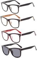 👓 eyekepper 4-pack readers: square large lenses spring-hinges reading glasses for men women +1.25 - enhanced vision and comfort logo