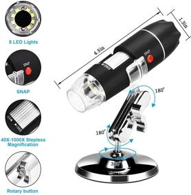 img 2 attached to ✨ USB Microscope 40X-1000X Digital Camera Magnification with 8 Led, Metal Stand - Windows, Mac, Android, Linux