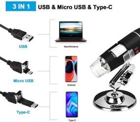 img 3 attached to ✨ USB Microscope 40X-1000X Digital Camera Magnification with 8 Led, Metal Stand - Windows, Mac, Android, Linux