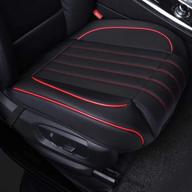 🔴 seametal red bottom car seat cover cushion: premium pu leather auto seat protector for 90% of cars, suvs, and trucks logo