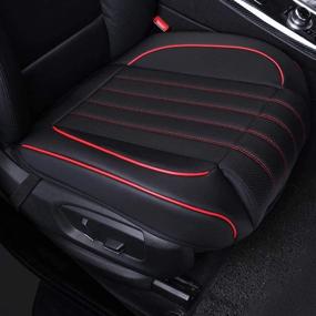 img 4 attached to 🔴 Seametal Red Bottom Car Seat Cover Cushion: Premium PU Leather Auto Seat Protector for 90% of Cars, SUVs, and Trucks