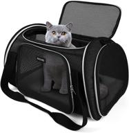 🐾 premium baglher airline approved pet travel carrier - ideal for small & medium-sized cats and dogs - perfect for travel, hiking, & outdoor activities in black logo