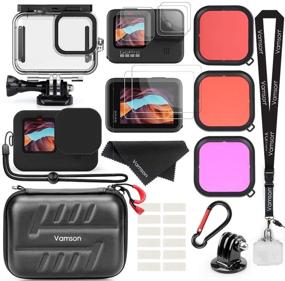 img 4 attached to 📷 Ultimate Vamson Accessories Kit for GoPro Hero 10/9 Black: Waterproof Housing Case, Lens Filters, Carrying Case, Silicone Case, Tempered Glass Bundle - AVS16