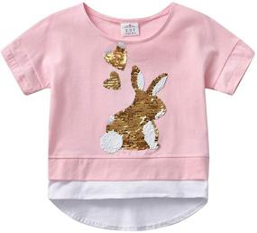 img 4 attached to DXTON Crewneck T Shirt Clothes S3977 4T Girls' Clothing