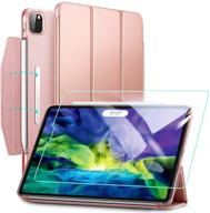 📱 esr yippee trifold smart case for ipad pro 11 2020 with screen protector, auto sleep wake, supports pencil wireless charging, lightweight stand case with clasp - rose gold + seo logo