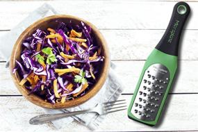 img 2 attached to 🔪 Microplane Artisan Series Extra Coarse Grater, Stainless Steel, Green