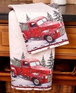 🚚 the lakeside collection vintage country dish towels: red pick up truck retro charm - set of 2 logo