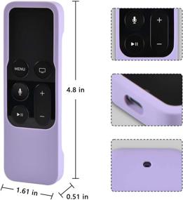 img 1 attached to 📺 pkrLOVEwm Shockproof Silicone Remote Control Case - Compatible with Apple TV 4K (5th) and 4th Gen Siri Remote - Lavender Color