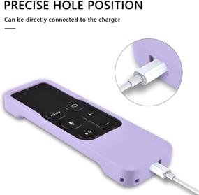 img 2 attached to 📺 pkrLOVEwm Shockproof Silicone Remote Control Case - Compatible with Apple TV 4K (5th) and 4th Gen Siri Remote - Lavender Color