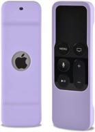 📺 pkrlovewm shockproof silicone remote control case - compatible with apple tv 4k (5th) and 4th gen siri remote - lavender color logo