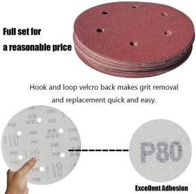 img 1 attached to 🔸 SACKORANGE 30 PCS 9 Inch 6 Hole 80 Grit Hook & Loop Sanding Discs: Premium Aluminum Oxide Abrasive for Smooth Finishing on Drywall, Wood Furniture, and Power Sanders - 30 Pack