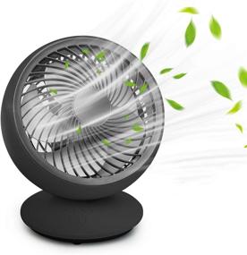 img 4 attached to 🌬️ ICARE Mini USB Desk Fan - 3 Speed Adjustable Head Cooling Quiet Table Fan for Home Office Bedroom - Portable and 90° Rotatable Oscillating Fan