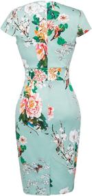 img 3 attached to 🌸 GRACE KARIN Vintage Floral Cocktail Dress: Elegant Cap Sleeve Retro Pencil Dress