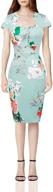 🌸 grace karin vintage floral cocktail dress: elegant cap sleeve retro pencil dress logo