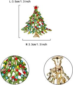 img 2 attached to 🎄 Sparkling Rhinestone Crystal Christmas Tree Brooch Pins for Festive Xmas Party Jewelry Gift-Giving