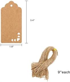 img 3 attached to 🏷️ Koogel Kraft Paper Tags: 100 Pcs Heart Gift Tags with Free Jute Twine for Crafts and Holidays