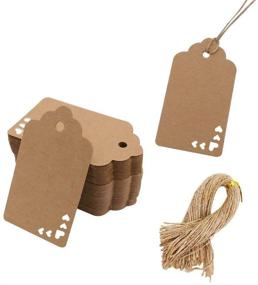 img 4 attached to 🏷️ Koogel Kraft Paper Tags: 100 Pcs Heart Gift Tags with Free Jute Twine for Crafts and Holidays