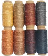 🧵 264 yards 150d leather sewing waxed thread cord in 1mm diameter, 8 color options, diy leather craft supplies, 33 yards per color (color a) logo