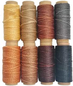 img 4 attached to 🧵 264 Yards 150D Leather Sewing Waxed Thread Cord in 1mm Diameter, 8 Color Options, DIY Leather Craft Supplies, 33 Yards per Color (Color A)