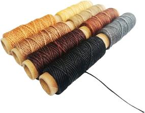 img 3 attached to 🧵 264 Yards 150D Leather Sewing Waxed Thread Cord in 1mm Diameter, 8 Color Options, DIY Leather Craft Supplies, 33 Yards per Color (Color A)