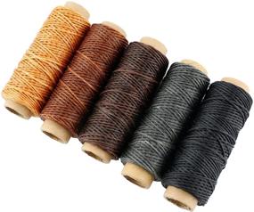 img 1 attached to 🧵 264 Yards 150D Leather Sewing Waxed Thread Cord in 1mm Diameter, 8 Color Options, DIY Leather Craft Supplies, 33 Yards per Color (Color A)