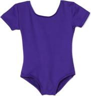 🩰 danskin girls basic nylon short sleeve leotard: comfortable and versatile performance wear for young dancers логотип