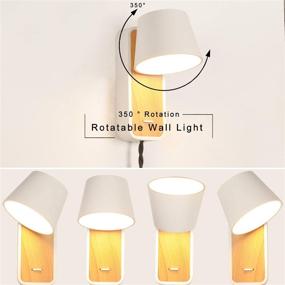 img 1 attached to 🔌 Adjustable Plug-in Wall Sconce Light for Bedroom Reading - 6W Warm White, Metal Decorative Desk Lighting, 350° Adjustable Angle