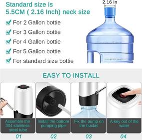 img 2 attached to 💧 Efficient and Portable White UP Water Pump for 5 Gallon Water Bottles - Perfect for Camping, Home, Office, and Kitchen Use