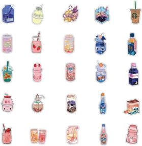 img 3 attached to Cute Drink Scrapbook Stickers For Girls 50 Pack Laptop Stickers Vinyl Stickers For Water Bottles