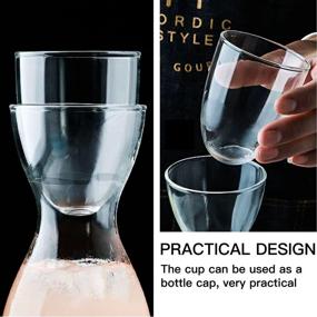 img 1 attached to 🚰 DOERDO Bedside Water Carafe Set with Tumbler Glass Set for Bathroom Mouthwasher Dispenser, Bedroom Nightstand or Kitchen, 20oz/600ml (Clear), Improved SEO