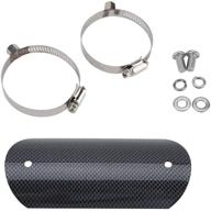 🔥 qiilu universal motorcycle exhaust heat shield cover: complete middle pipe protector kit with stainless steel clamps (#4) - premium heat insulation and heel exhaust guard logo