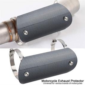 img 3 attached to 🔥 Qiilu Universal Motorcycle Exhaust Heat Shield Cover: Complete Middle Pipe Protector Kit with Stainless Steel Clamps (#4) - Premium Heat Insulation and Heel Exhaust Guard