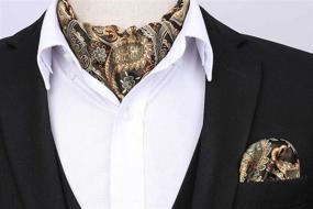 img 2 attached to HISDERN Paisley Jacquard Woven Cravat