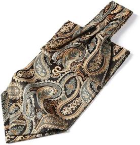 img 4 attached to HISDERN Paisley Jacquard Woven Cravat