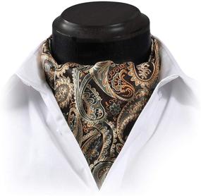 img 3 attached to HISDERN Paisley Jacquard Woven Cravat