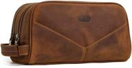 🧳 crazy horse genuine leather travel toiletry bags: vintage luxury brand cases for men's washing & makeup storage logo