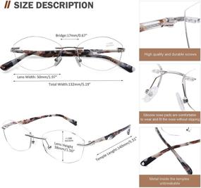 img 1 attached to Stylish Rimless Computer Reading Glasses for Women - Blue Light Blocking, UV400 Protection, Clear Lens, Pattern Frame - Fashion Designer Ladies Readers (1.5)