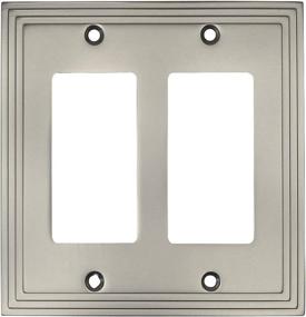 img 1 attached to 🔘 Cosmas 25090-SN Satin Nickel Double GFI/Decora Rocker Wall Switch Plate Switchplate Cover - Improved SEO