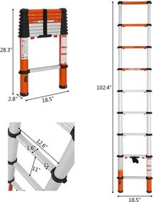 img 1 attached to 🪜 LuisLadders 8.5 Feet Telescoping Ladder - Multi-Purpose Extension Ladder with One-Button Retraction, Anti-Pinch & Anti-Slip, 330 lb Capacity