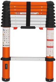 img 4 attached to 🪜 LuisLadders 8.5 Feet Telescoping Ladder - Multi-Purpose Extension Ladder with One-Button Retraction, Anti-Pinch & Anti-Slip, 330 lb Capacity